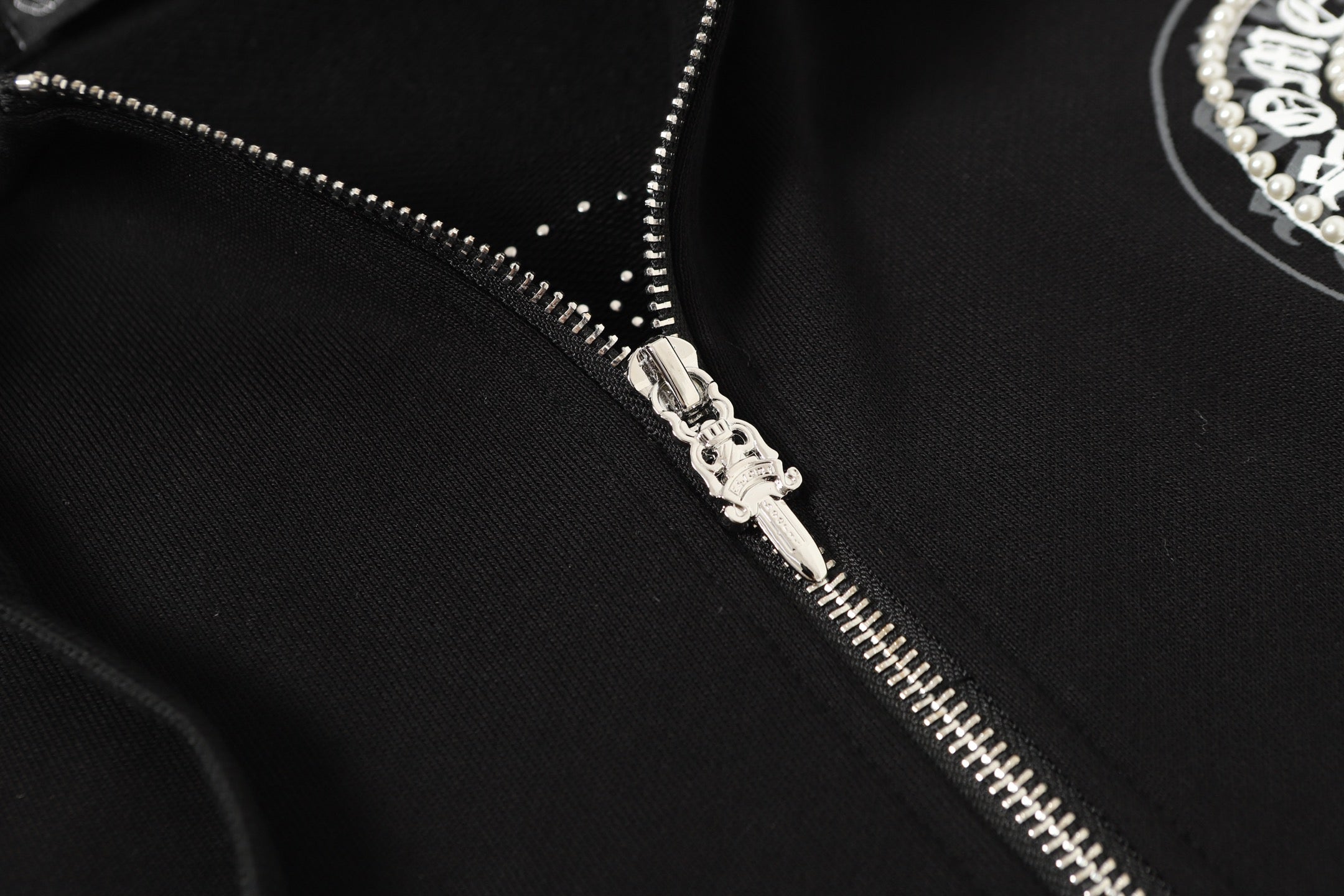 Chrome Hearts Rhinestone Horseshoe Hoodie - Black Gothic Streetwear Sweatshirt 2601