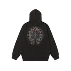 Chrome Hearts Colorful Rhinestone Hoodie - Black Gothic Street Sweatshirt 2608