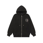 Chrome Hearts Colorful Rhinestone Hoodie - Black Gothic Street Sweatshirt 2608