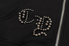 Chrome Hearts Rhinestone Cross Hoodie - Black Gothic Streetwear Sweatshirt 2633