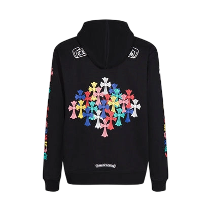 Chrome Hearts Multi-Cross & Horseshoe Logo Graphic Hoodies (Black/White)