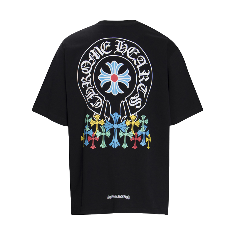 Chrome Hearts Multi-Design Gothic Cross & Horseshoe Graphic T-Shirts (Black/White)
