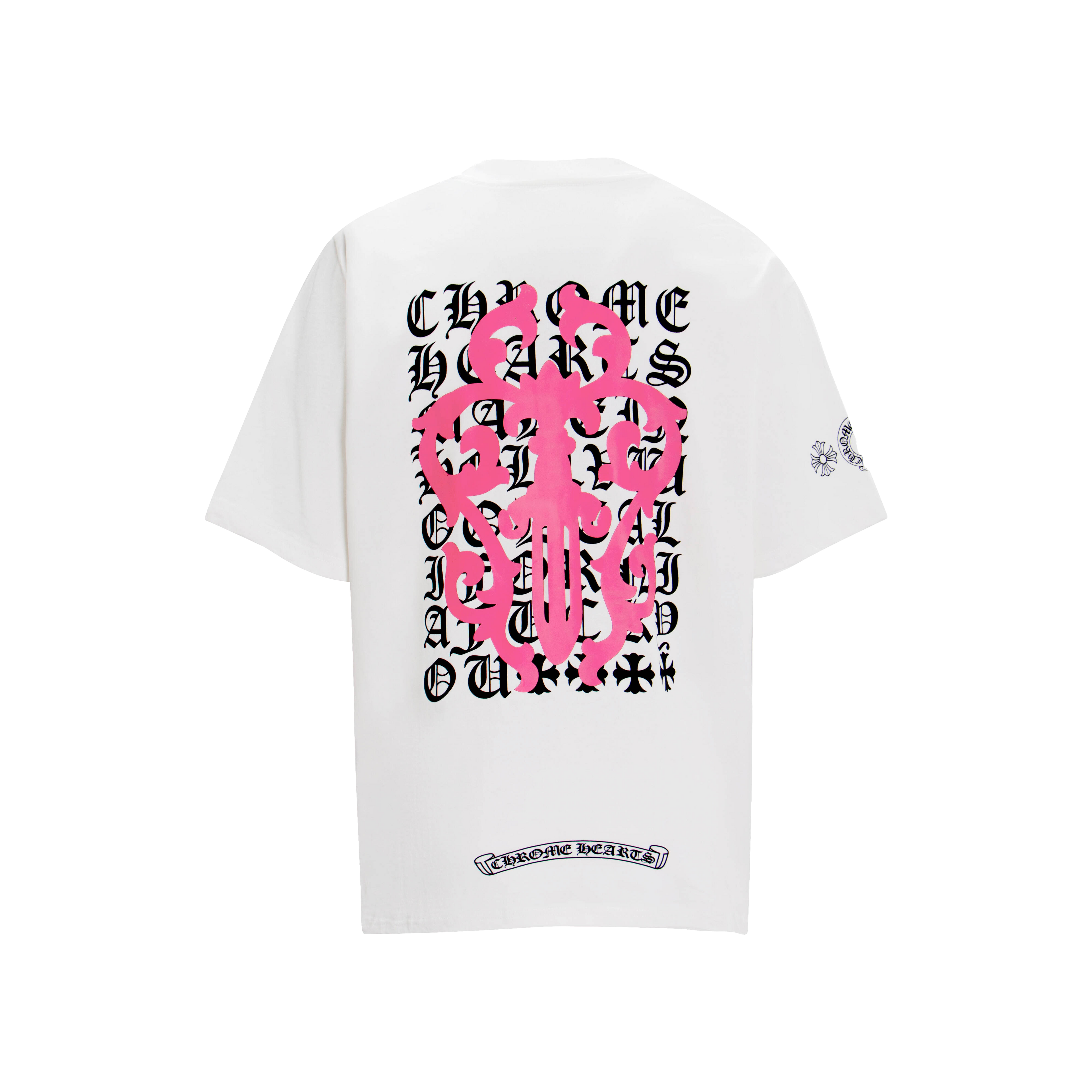 Chrome Hearts Multi-Design Gothic Cross & Horseshoe Graphic T-Shirts (Black/White)