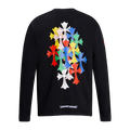 Chrome Hearts Gothic Cross & Graphic Print Long-Sleeve Crewneck Sweatshirts (Black/White)
