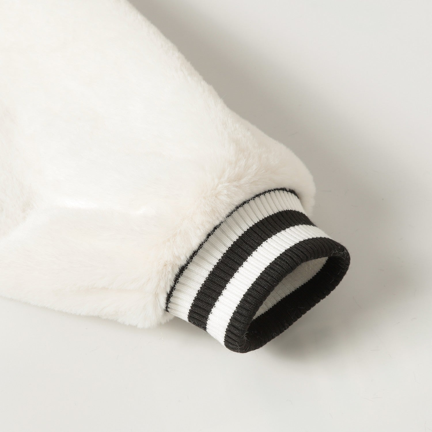 Chrome Hearts Faux Fur Cross Varsity Jacket - Black White Gothic Streetwear 035