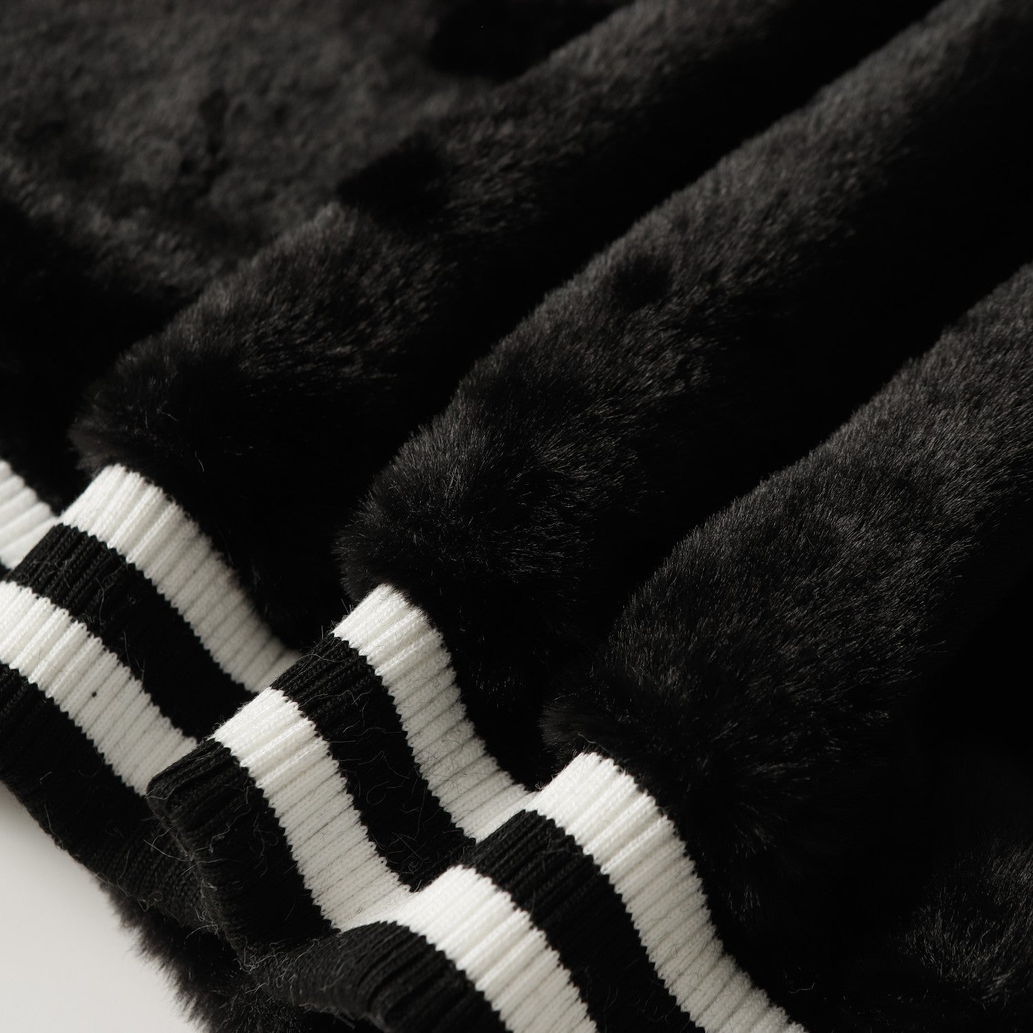 Chrome Hearts Faux Fur Cross Varsity Jacket - Black White Gothic Streetwear 035