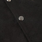 Chrome Hearts Cross Embroidered Leather Sleeve Varsity Jacket - Black Street Style 116