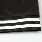 Chrome Hearts Cross Embroidered Leather Sleeve Varsity Jacket - Black Street Style 116