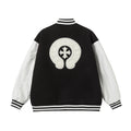 Chrome Hearts Varsity Jacket - Black White Gothic Baseball Coat 2206