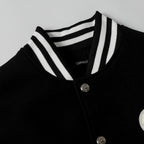 Chrome Hearts Varsity Jacket - Black White Gothic Baseball Coat 2206