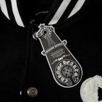 Chrome Hearts Varsity Jacket - Black White Gothic Baseball Coat 2206