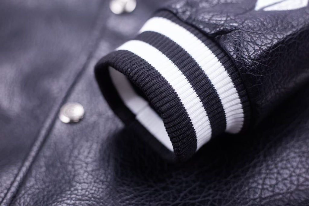 Chrome Hearts Embroidered Sleeve Varsity Jacket - Black Streetwear Coat 5577