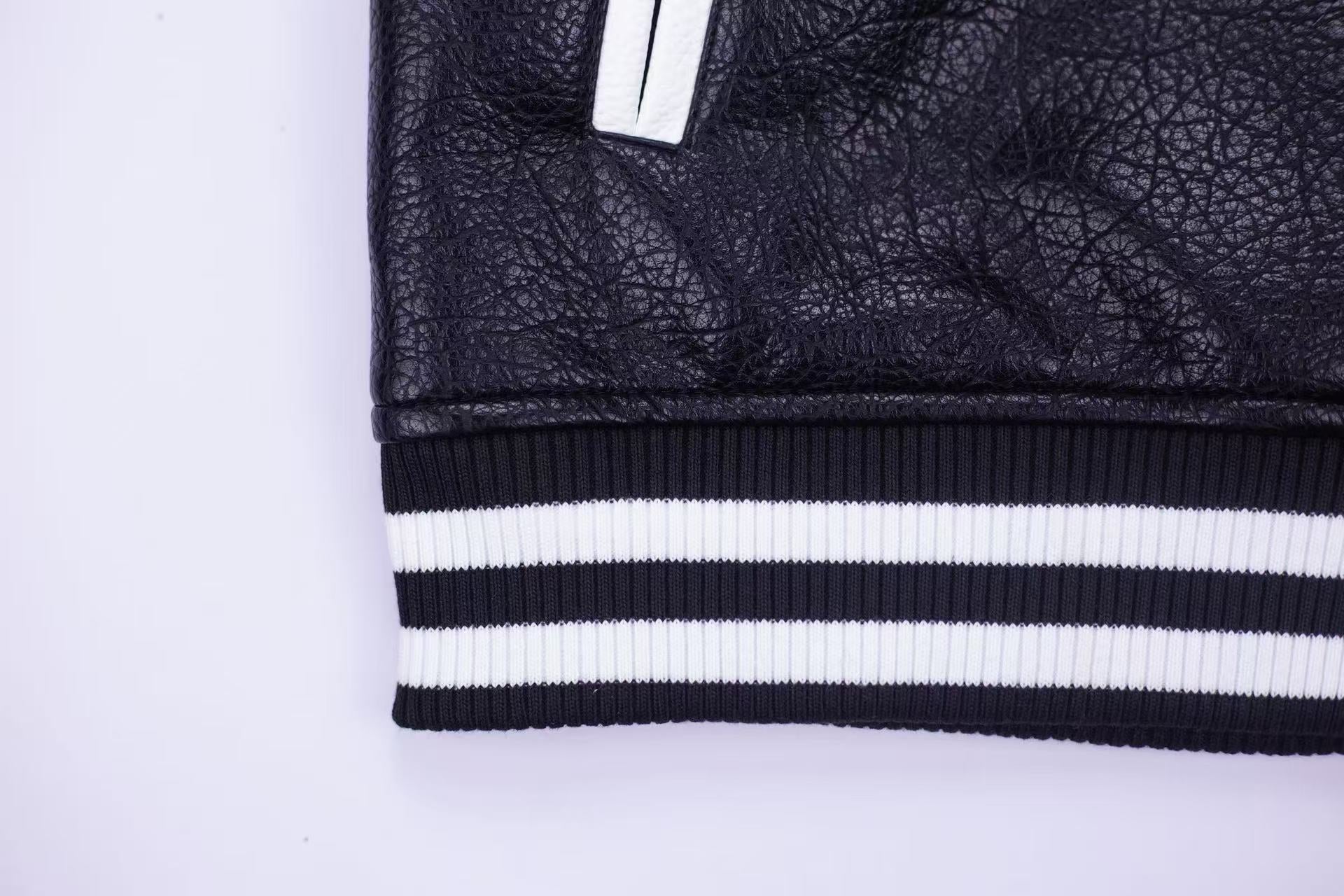 Chrome Hearts Embroidered Sleeve Varsity Jacket - Black Streetwear Coat 5577