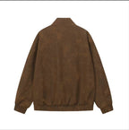 Chrome Hearts Cross Patch Suede Jacket - Brown Gothic Streetwear Outerwear 8833