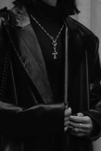 Chrome Hearts CROSS AND BABYFAT CHARM WITH TINY E CH PLUS CHALK CHAIN