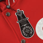 Chrome Hearts Red Cross Varsity Jacket - White Sleeve Gothic Street Baseball Coat D68