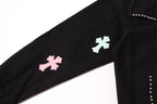 Chrome Hearts Multi Cross Studded Denim Jacket - Black Gothic Streetwear Coat H49