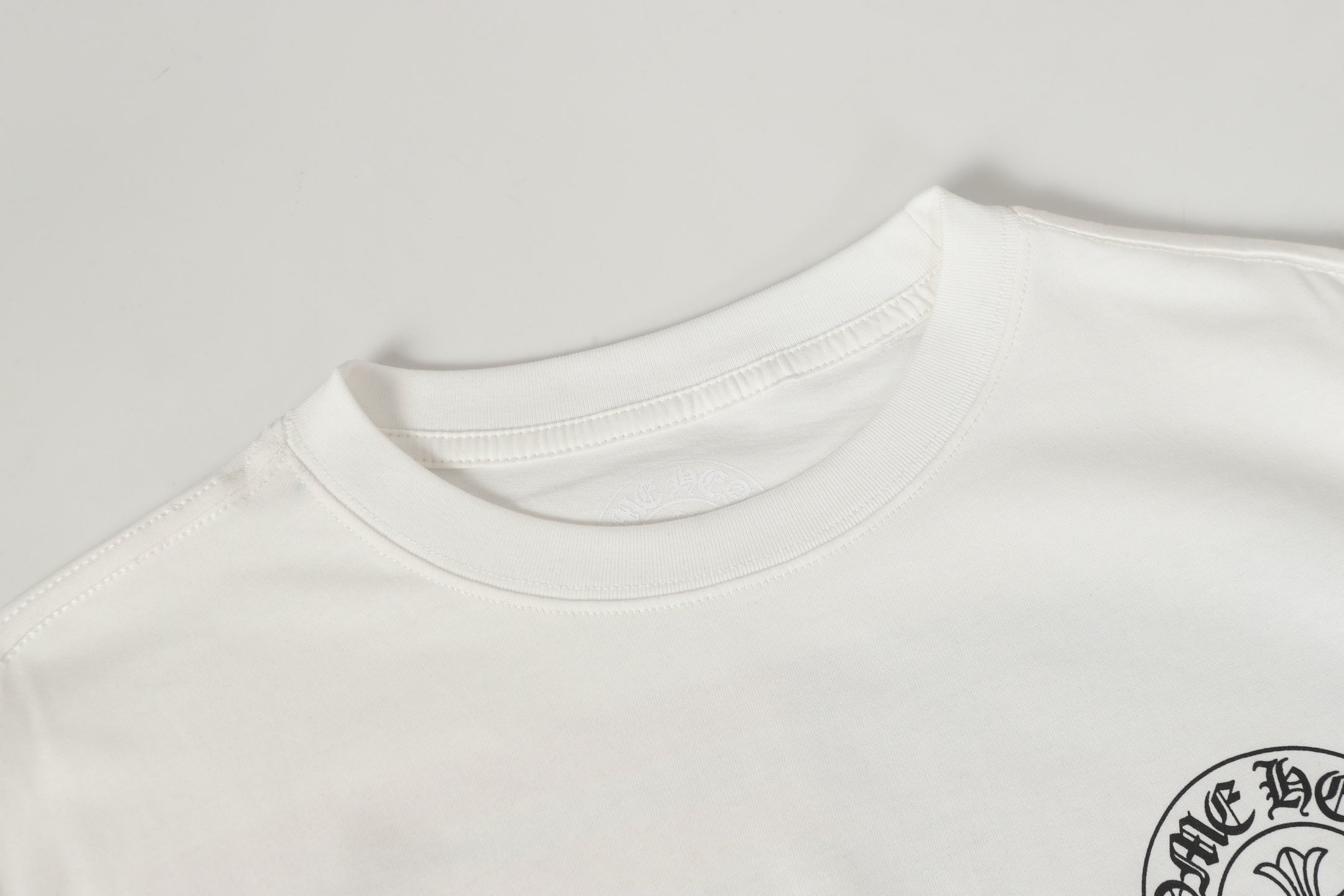 Chrome Hearts Logo Flag Long Sleeve Tee - Black White Gothic Street T-Shirt K2126