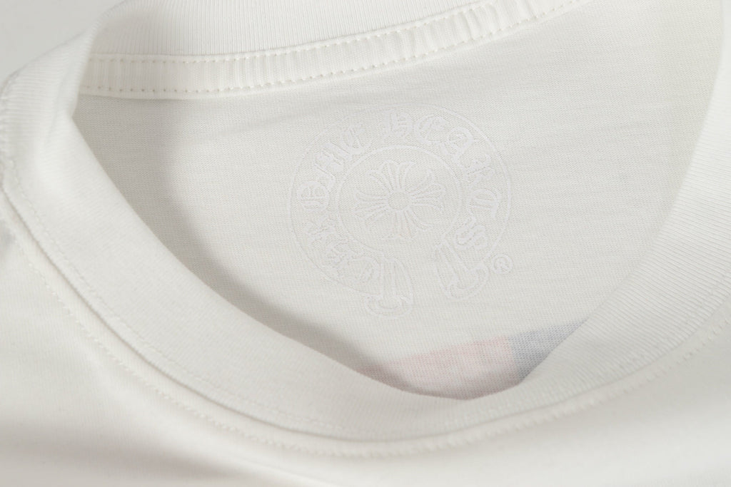 Chrome Hearts Logo Flag Long Sleeve Tee - Black White Gothic Street T-Shirt K2126