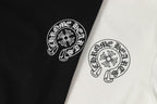 Chrome Hearts Logo Flag Long Sleeve Tee - Black White Gothic Street T-Shirt K2126