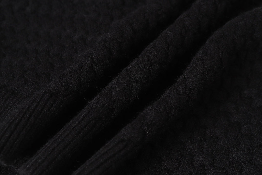 Chrome Hearts Gothic Cross Knit Cardigan - Black Grey Streetwear Jacket 904