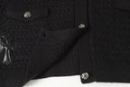 Chrome Hearts Gothic Cross Knit Cardigan - Black Grey Streetwear Jacket 904