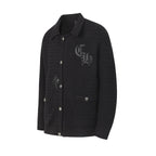 Chrome Hearts Gothic Cross Knit Cardigan - Black Grey Streetwear Jacket 904