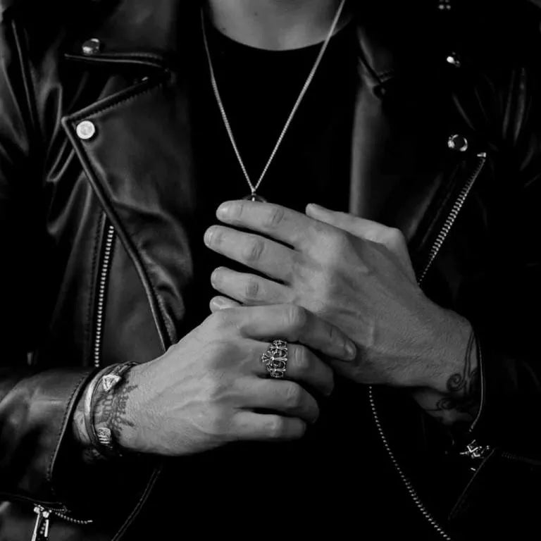 CHROME HEARTS CROSS CROWN RING -5