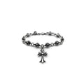 Chrome Hearts Silver Cross Ball Tiny E Bracelet